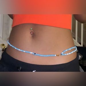 Blueberry Blush Evil Eye Waistbeads